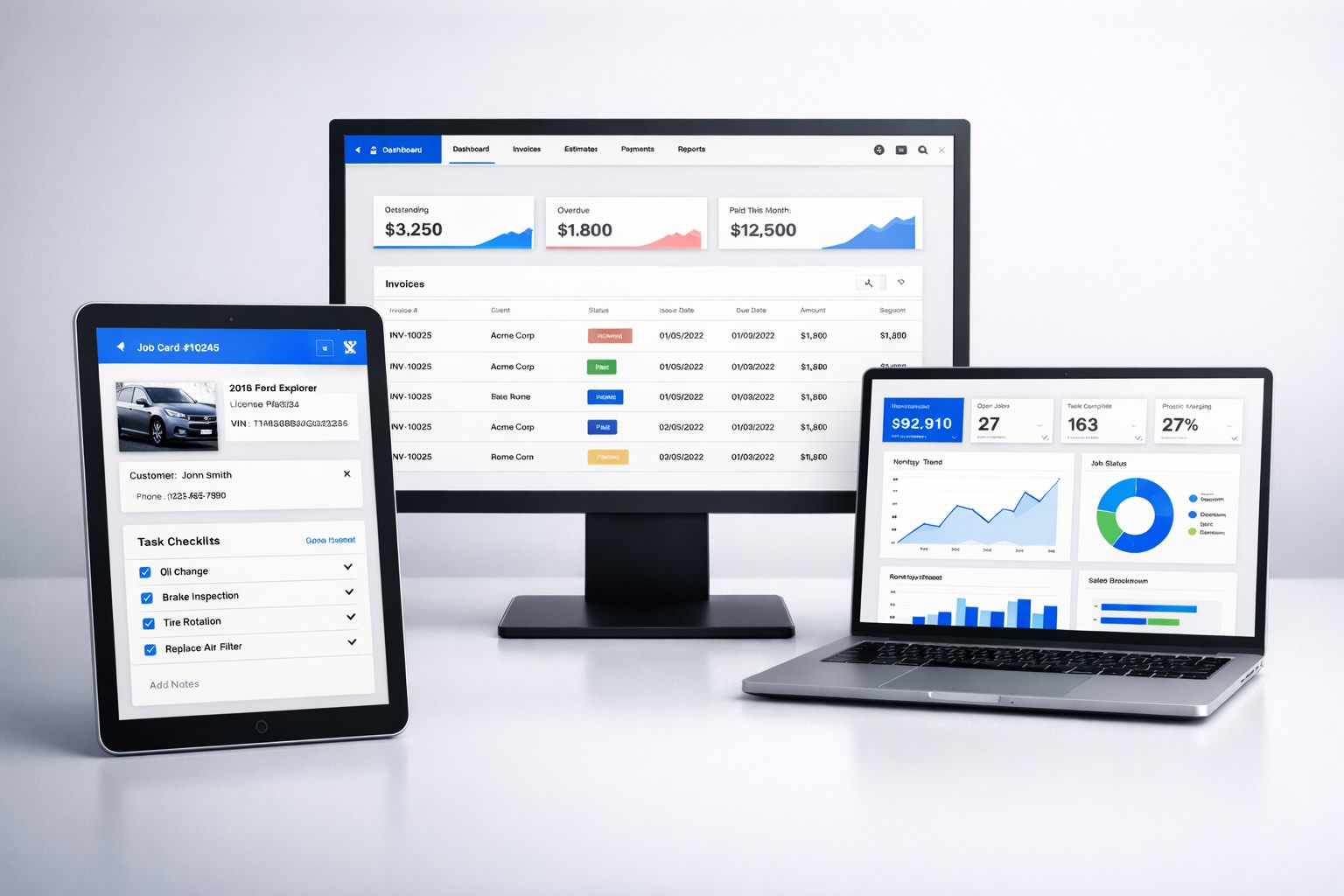 Shop Assist Pro Visual Placeholder – Software Dashboard